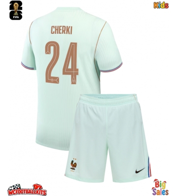 France Rayan Cherki #24 Replica Away Stadium Kit for Kids World Cup 2026 Short Sleeve (+ pants)